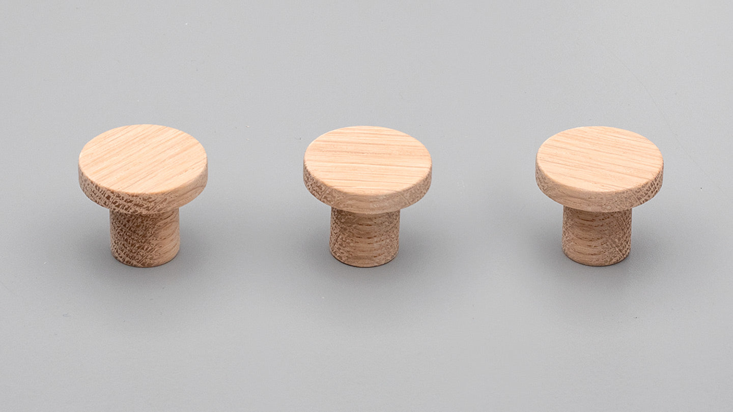 Cabinet Knob. Timber Cabinet Knob. in Raw Oak