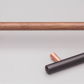 Tilla Timber Cabinet Pull. Tilla Cabinet Pull Handle 160mm CTC in Black / Copper