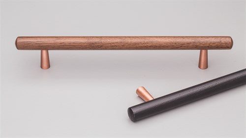 Tilla Timber Cabinet Pull. Tilla Cabinet Pull Handle 160mm CTC in Black / Copper