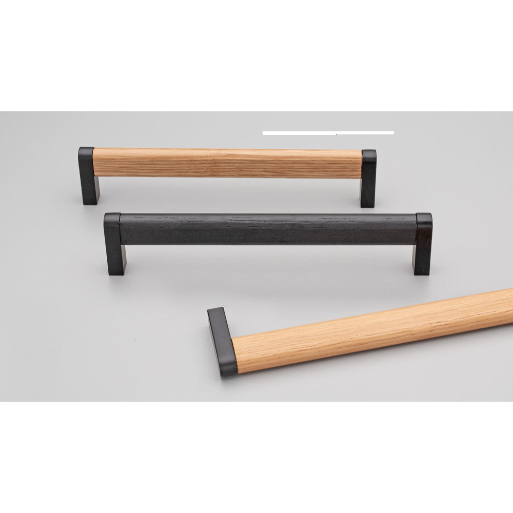 Hobro Handle 160mm C to C Black Oak/Matt Black in Matt Black