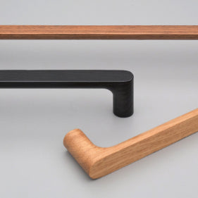 Pinta Handle 128mm C to C 144 O/A Oak Dark Brown Stain in Dark Brown Stain