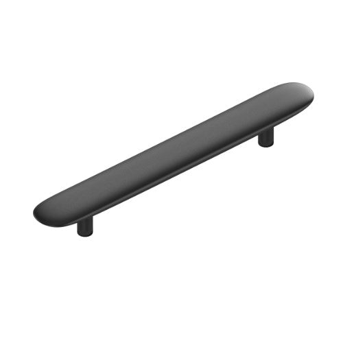 Brutus Timber Cabinet Pull Handle 160mm CTC, OA 225mm Black Stain in Satin Black