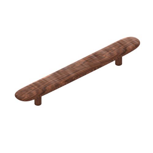 Brutus Timber Cabinet Pull Handle 160mm CTC, OA 225mm Walnut in Walnut