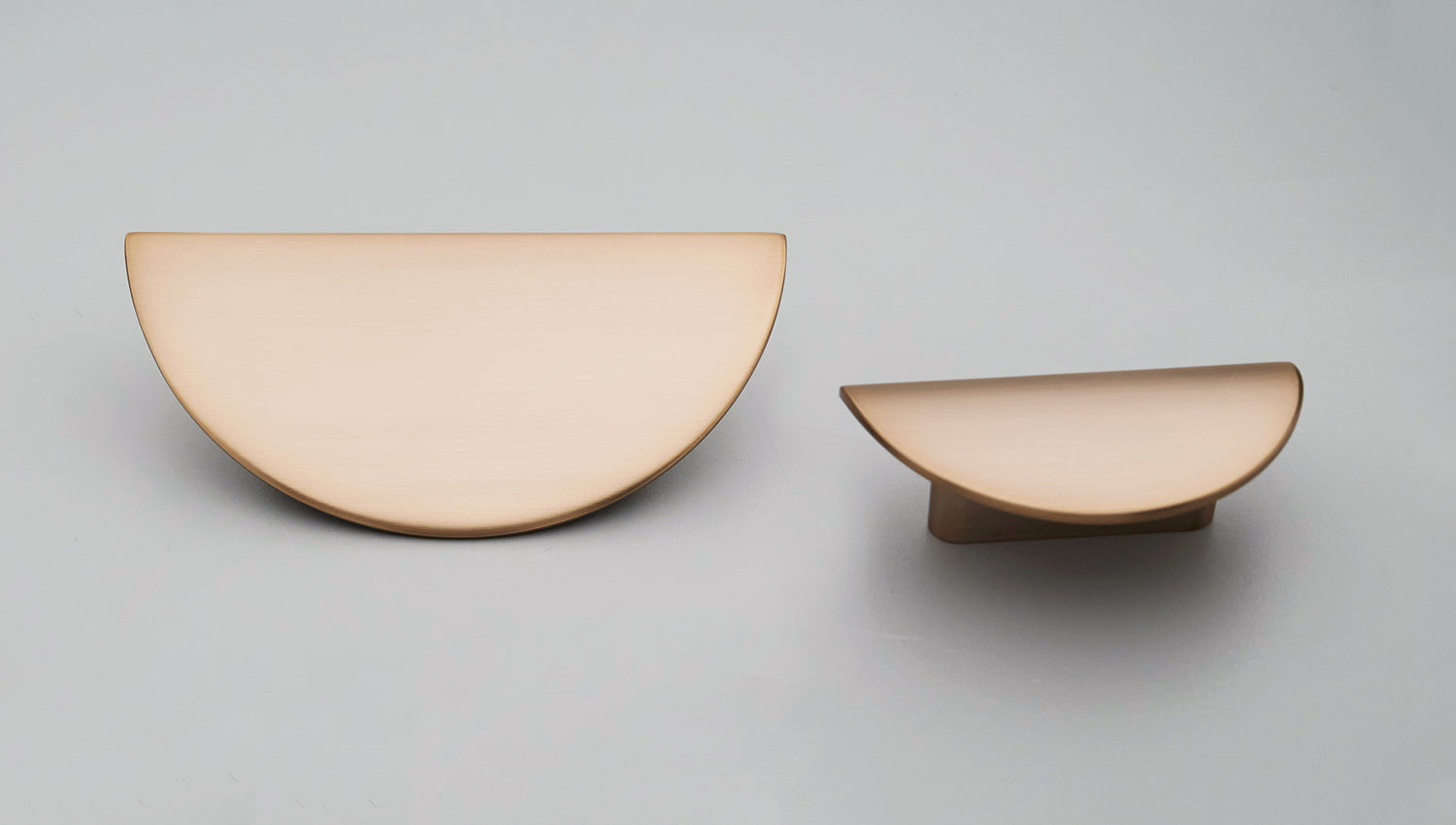 Moon Handle Small 32mm C to C Brushed Rose-Brass Finish in Brushed Rose Brass