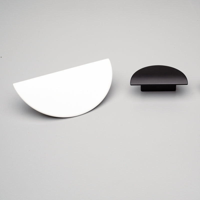 Moon Handle Small 32mm C to C White Paint Matt #1 in Matt White