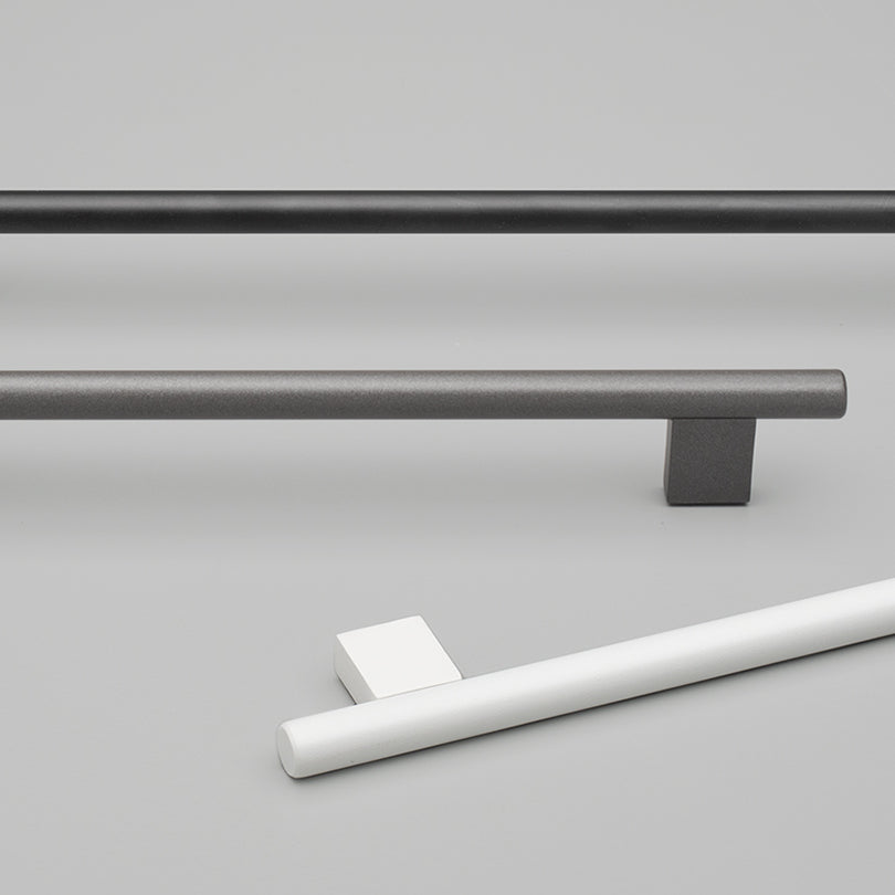 Eibar Handle 12mmØ Stainless Steel 224mm with C to C 160mm Graphite Powder Coat#3 in Graphite