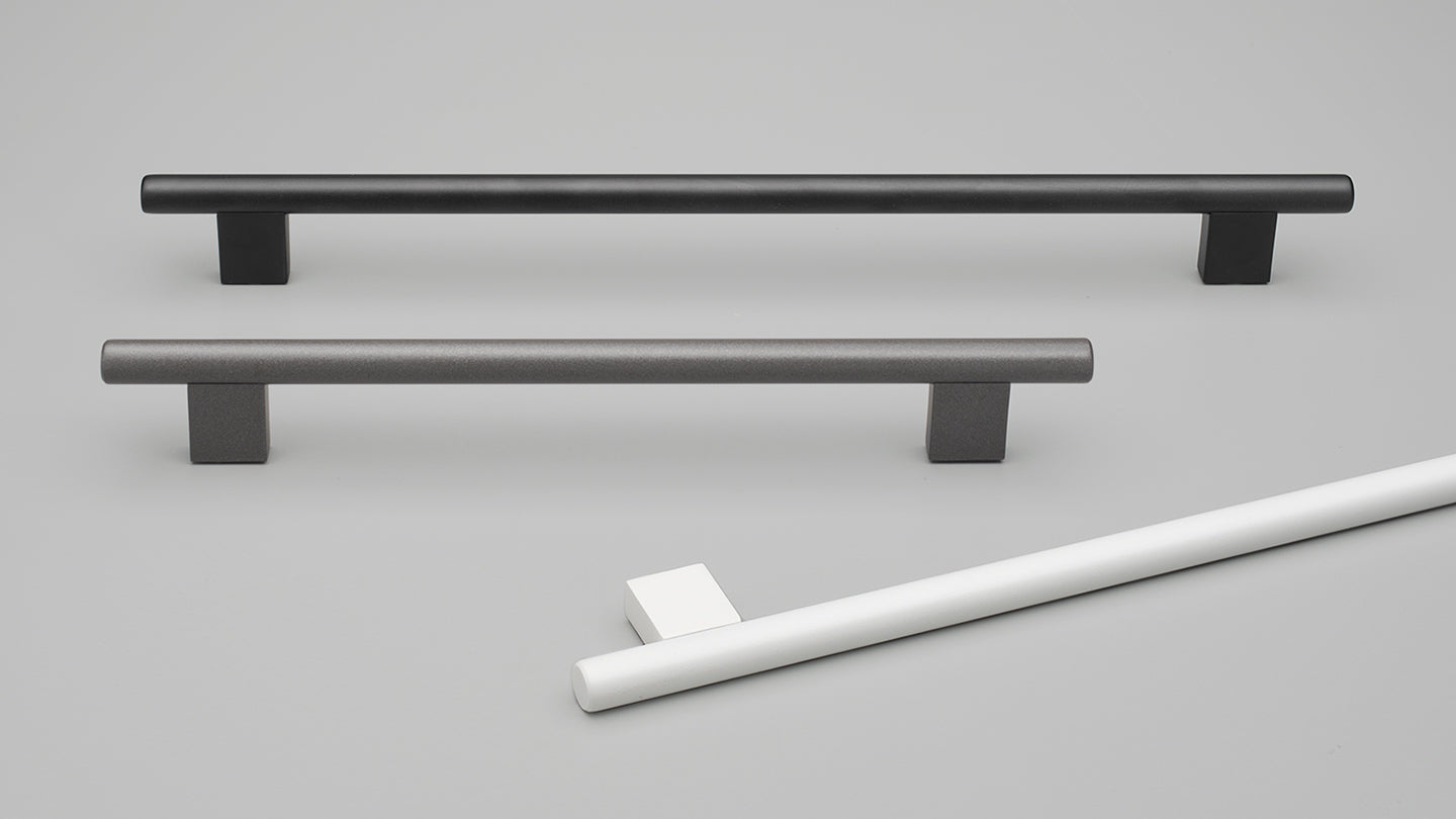 Eibar Handle 12mmØ Stainless Steel 224mm with C to C 160mm Graphite Powder Coat#3 in Graphite