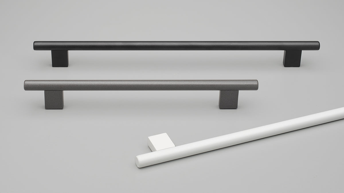 Eibar Handle 12mmØ Stainless Steel 224mm with C to C 160mm Graphite Powder Coat#3 in Graphite