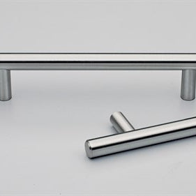 12mm Rail Cabinet Pull Handle 160mm with CTC 96mm in Satin Stainless
