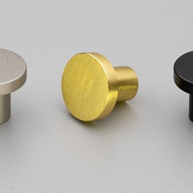 Cabinet Knob 30mm Aluminium Brass Anodised & Brushed in Satin Brass