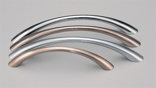 Tapered Bow Cabinet Pull Handle 96mm in Brushed Nickel