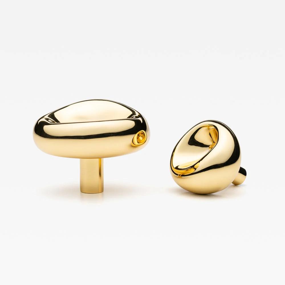 Orietta Knob Polished Brass 40mm (1.57") Small in Polished Brass