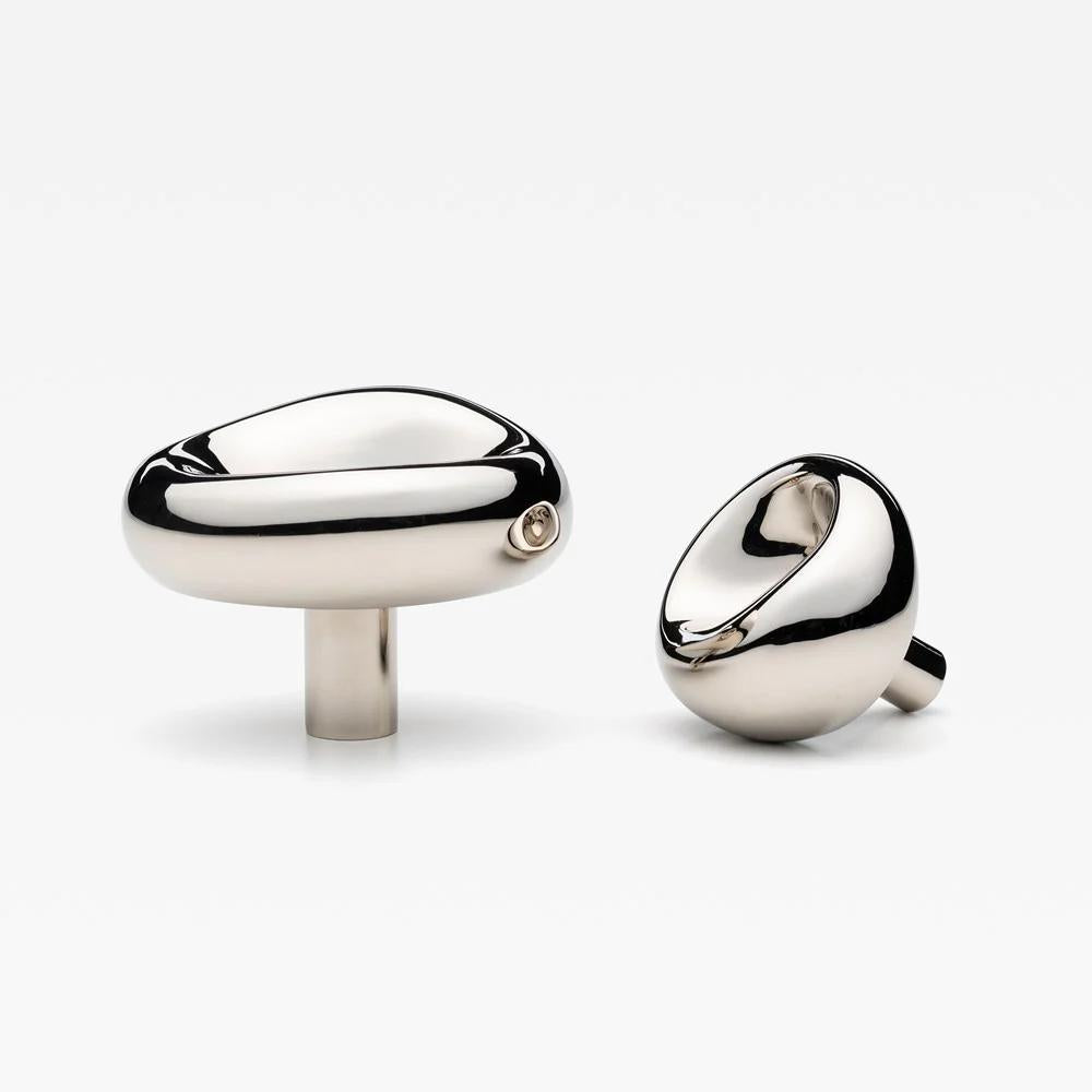Orietta Knob Polished Nickel 40mm (1.57") Small in Polished Nickel