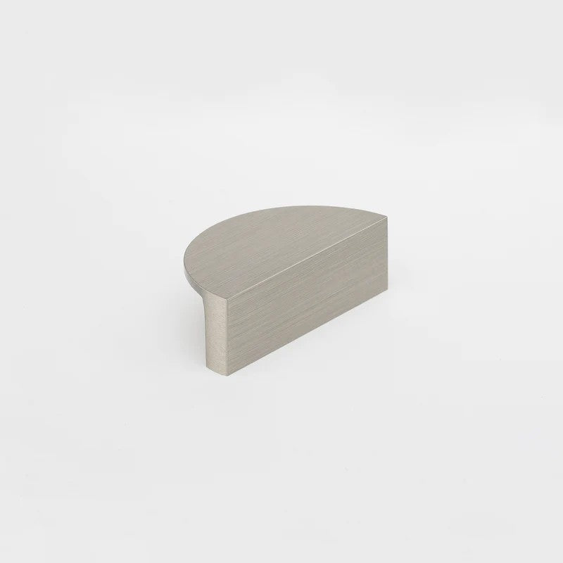 Lo & Co Luna Pull, architectural hardware in brushed nickel finish, featuring sleek modern design for cabinets or furniture.