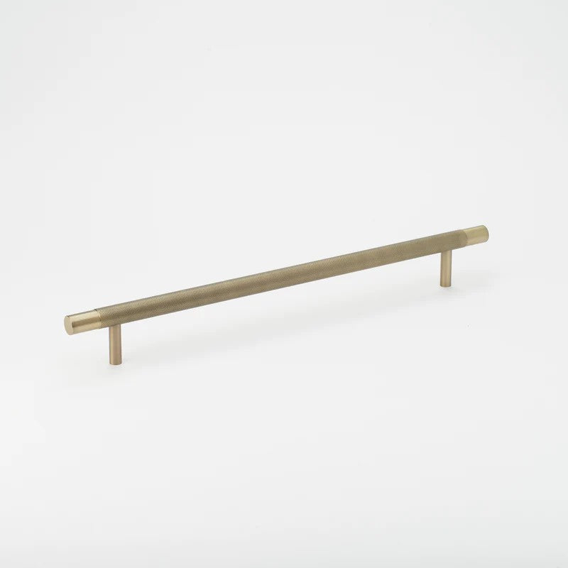 Lo & Co Kintore Appliance Pull in brushed brass finish, a stylish cabinet hardware handle for modern kitchen and furniture drawers.