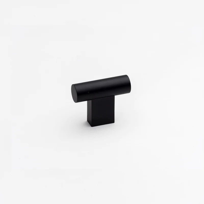 Lo & Co T-Knob architectural hardware with a sleek metallic finish, designed for modern interior doors.
