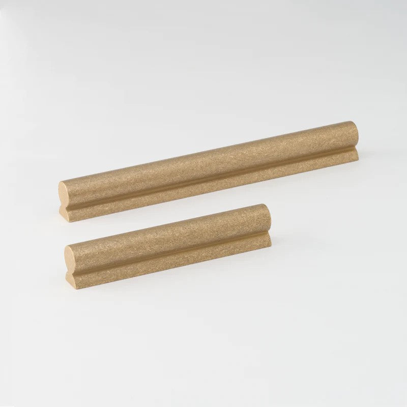 Lo & Co Fleur Pull cabinet hardware in brushed bronze finish, featuring elegant floral design for kitchen or furniture cabinets.