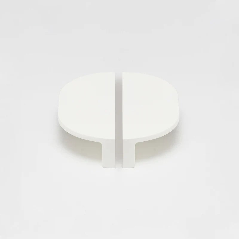 Lo & Co Isla Pull cabinet hardware in brushed nickel finish, featuring sleek modern design with rounded handle shape.