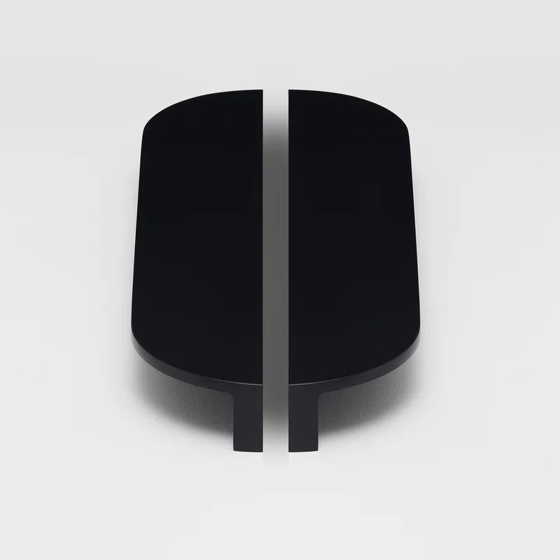 Lo & Co Interiors Isla Pull XL cabinet hardware in brushed nickel, featuring sleek, modern design with a curved handle.