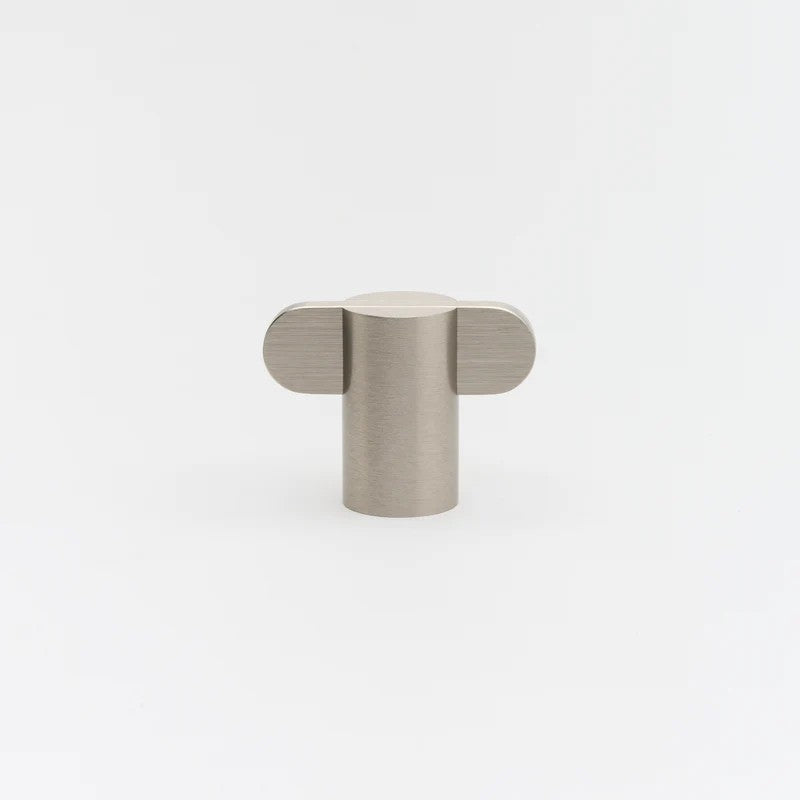 Brushed bronze Lo & Co Intersect Knob, a stylish architectural hardware piece with a modern geometric design.