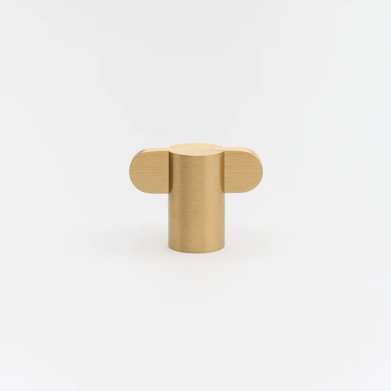 Lo & Co Intersect Knob, architectural hardware with a modern metal design, shown in a close-up image.