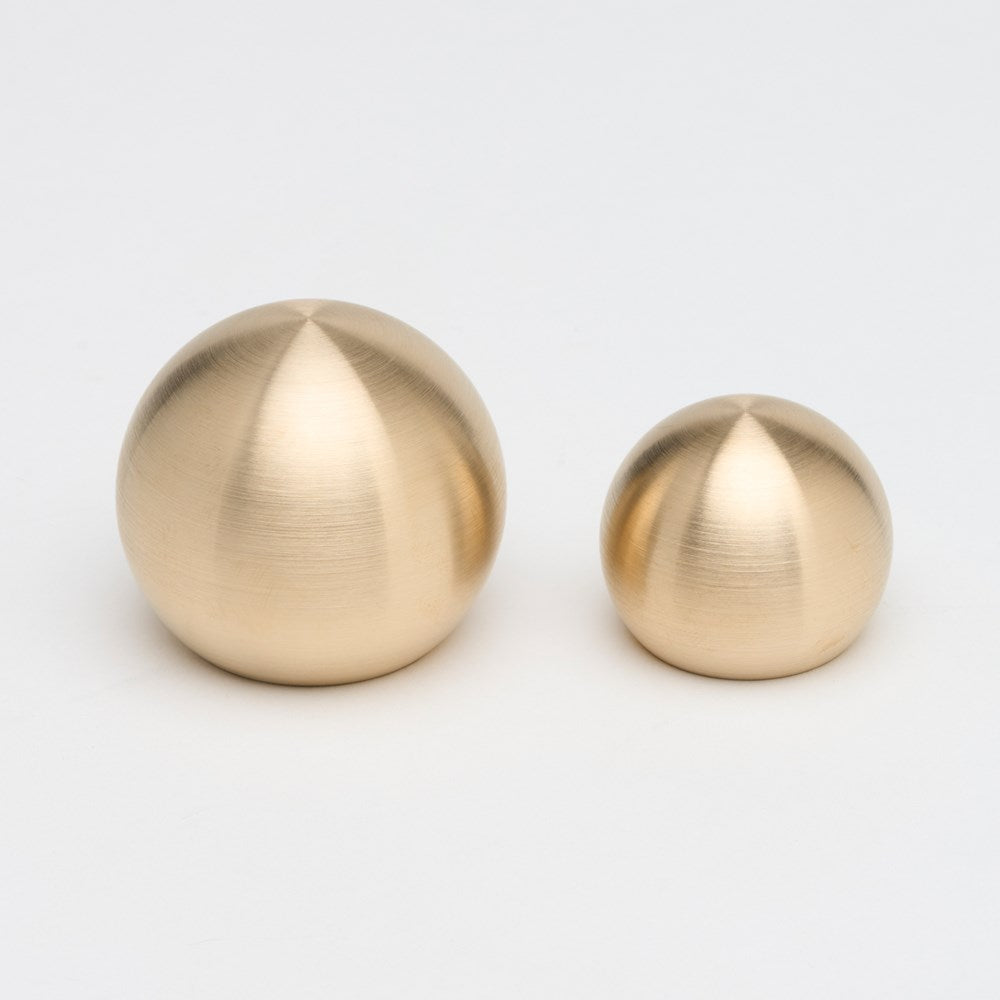 Lo & Co Sphere Knob for cabinet hardware, round metal cabinet handle with a polished finish, ideal for furniture upgrades.