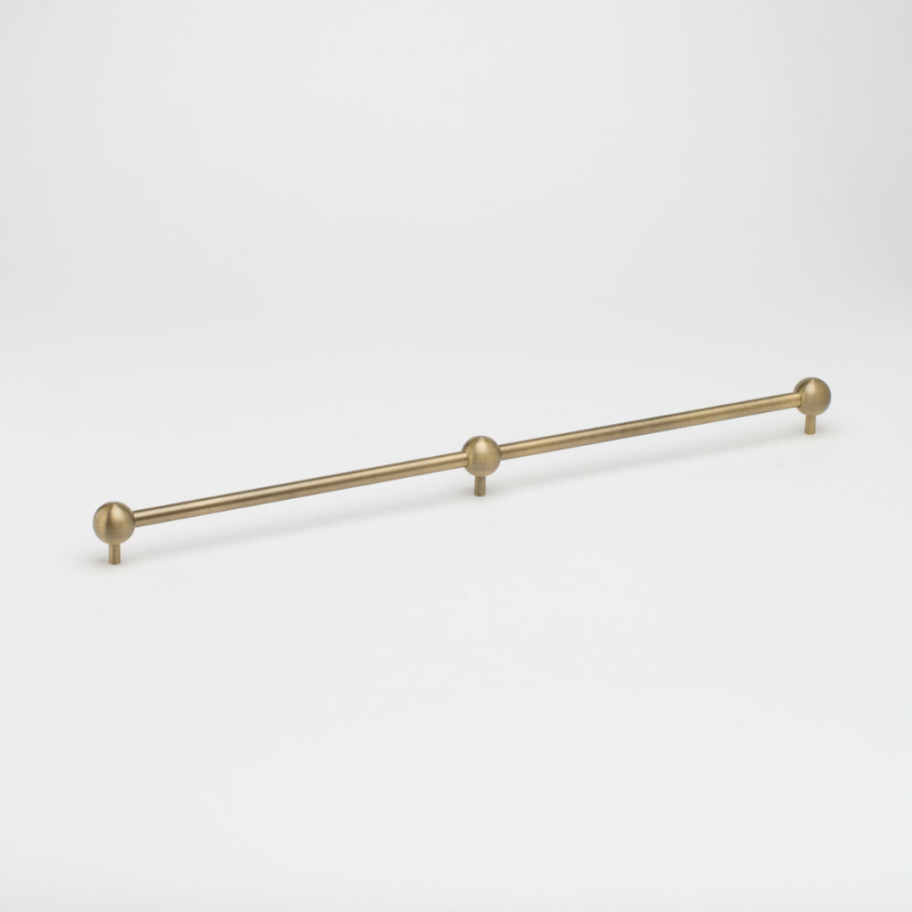 Lo & Co Sphere Appliance Pull cabinet hardware in brushed nickel, showing round, modern design with smooth finish.