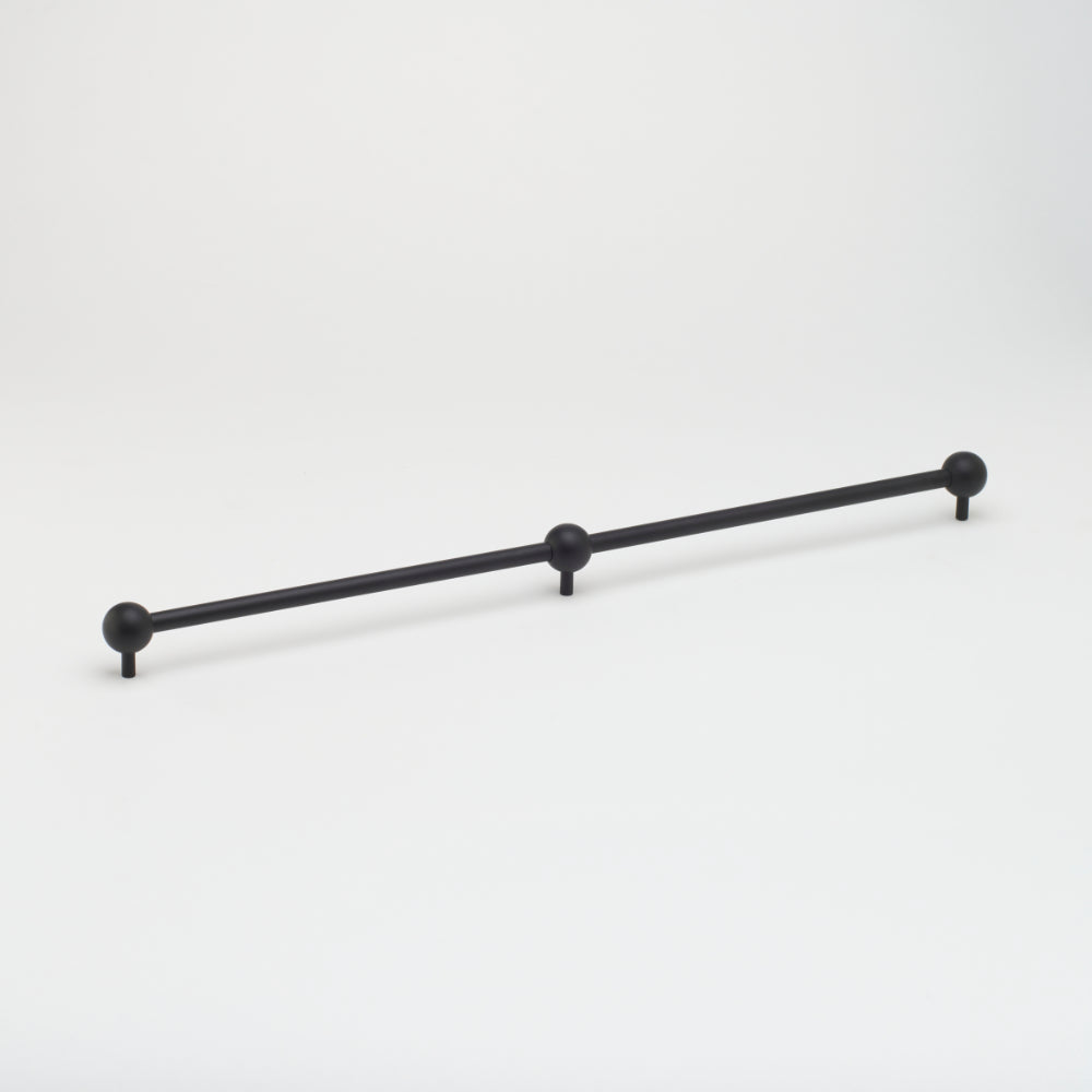 Lo & Co Sphere Appliance Pull, cabinet hardware with a sleek spherical design in a brushed metal finish.