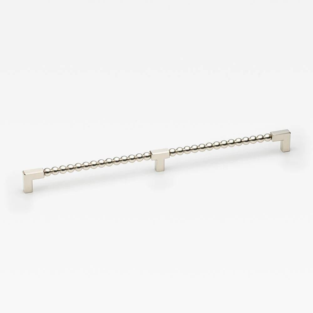 Large Lo & Co ORBE cabinet pull, sleek bronze hardware for kitchen or furniture cabinets, by Lo & Co Interiors.