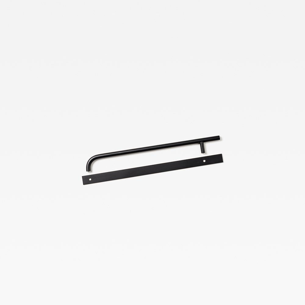 Lo & Co Brera appliance pull handle with backplate, architectural hardware in a sleek, modern design for cabinetry or furniture.
