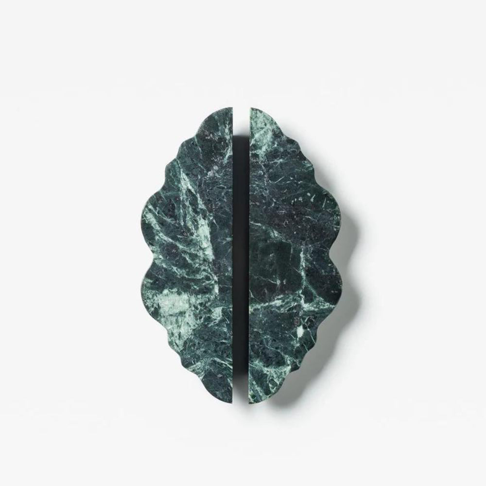 Pair of Lo & Co Cedrus Marble Pulls for cabinets, featuring elegant marble finish and modern hardware design.