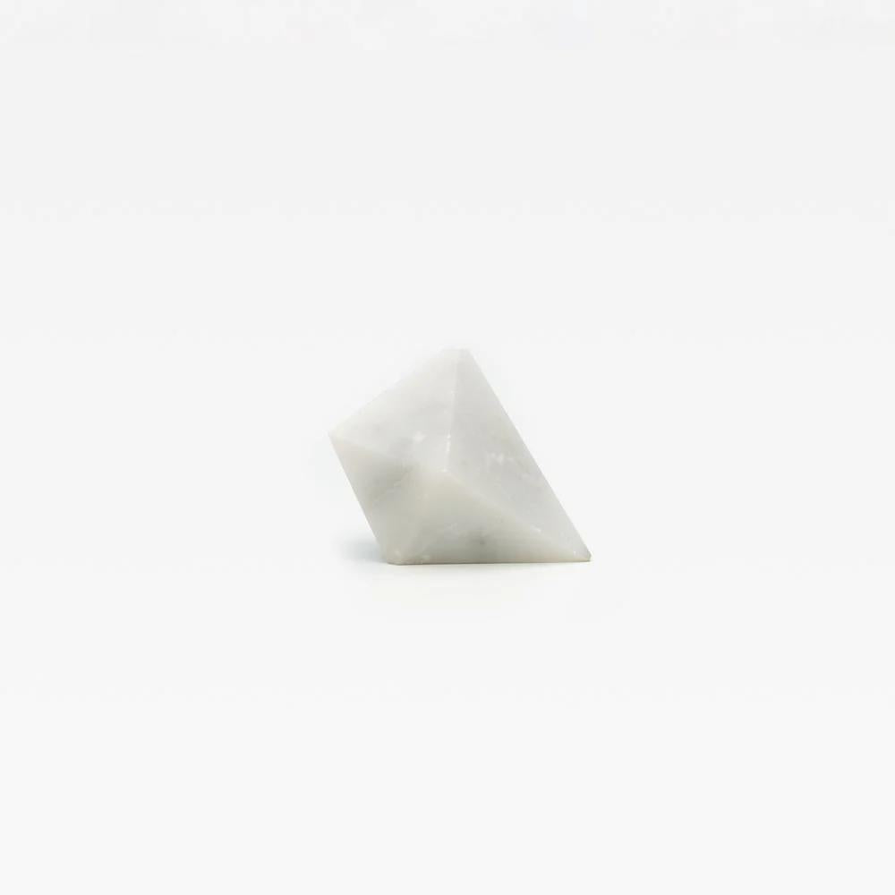 Prism Marble Knob Carrara 45mm in Carrara Marble
