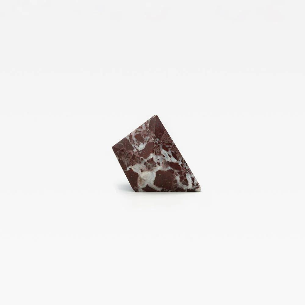 Lo & Co Prism Marble Knob, architectural hardware with a polished marble finish and modern geometric design.