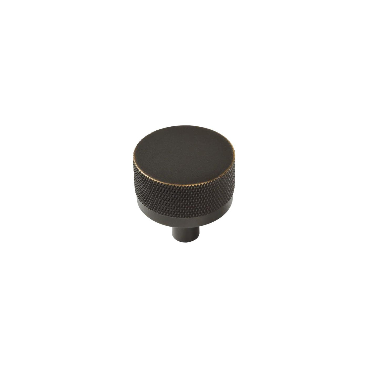 BELLEVUE 35MM SOLID BRASS KNURLED KNOB DARK BRONZE in Dark Bronze