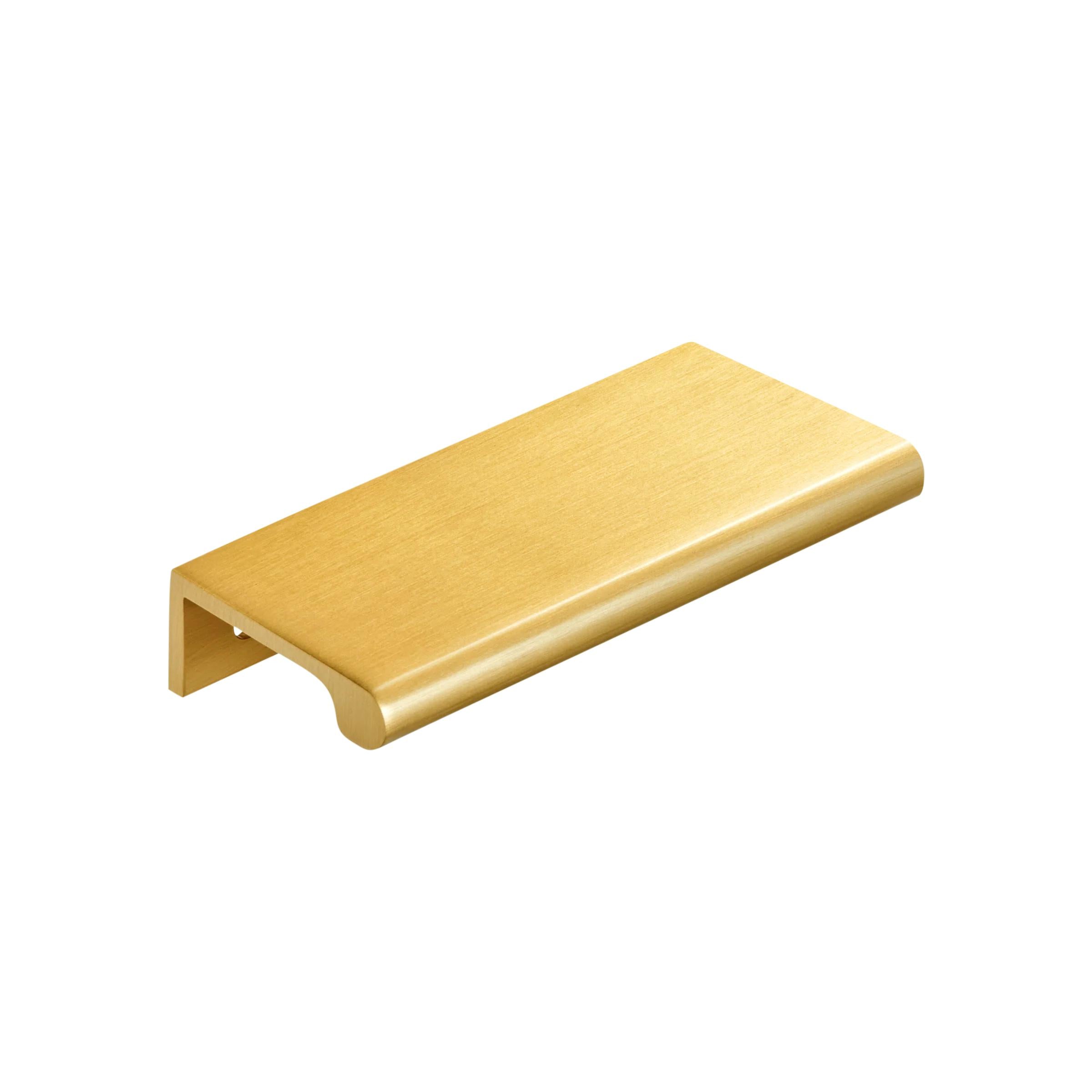 MOMO HANDLES CHELSEA SOLID BRASS LIP PULL HANDLE 96MM BRUSHED SATIN BRASS in Brushed Satin Brass