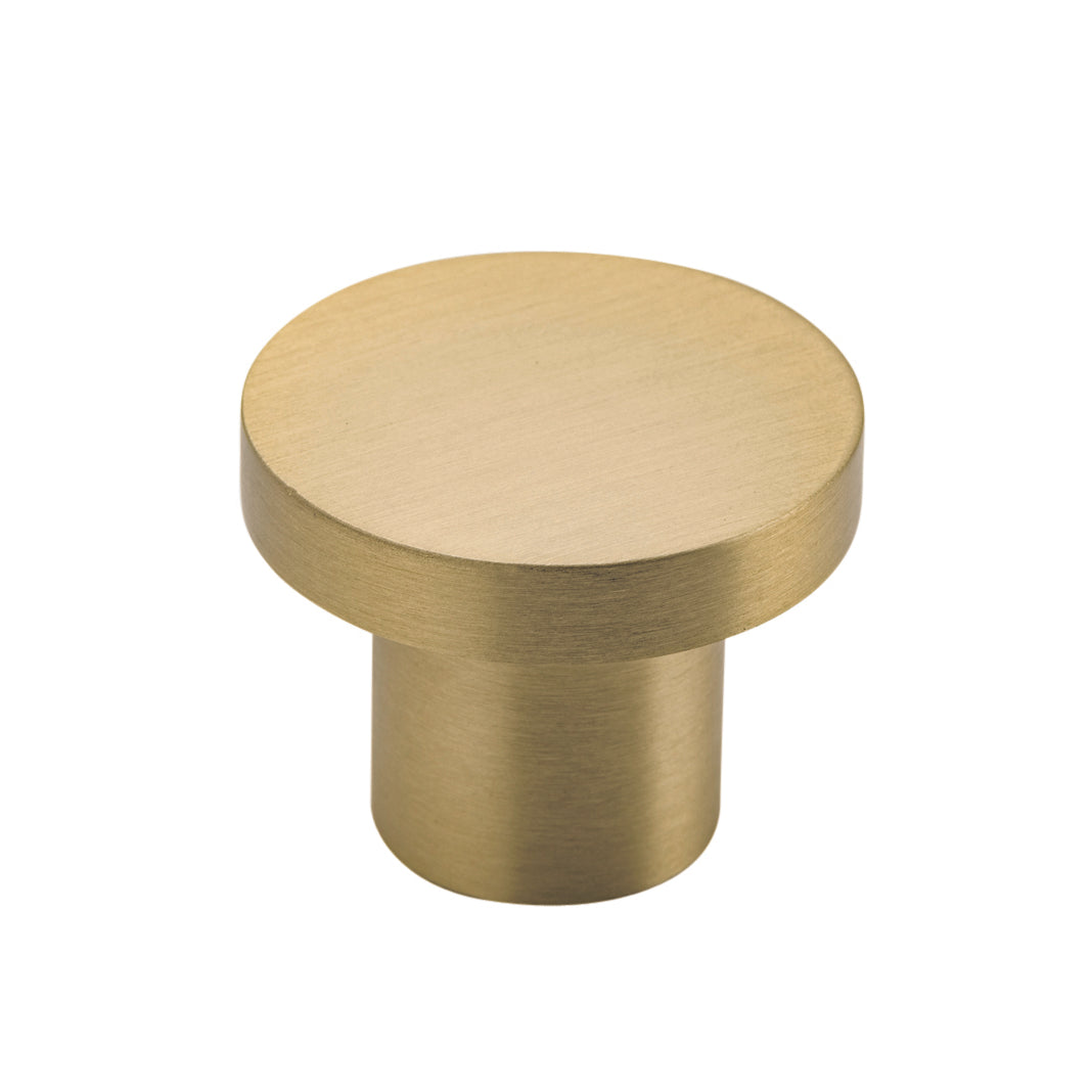 Cupboard Knob Osaka Brushed Brass P28xD32mm in Brushed Brass