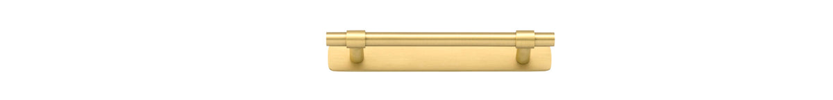 Iver Helsinki cabinet pull with backplate, sleek black metal hardware for modern kitchen or bathroom cabinets.