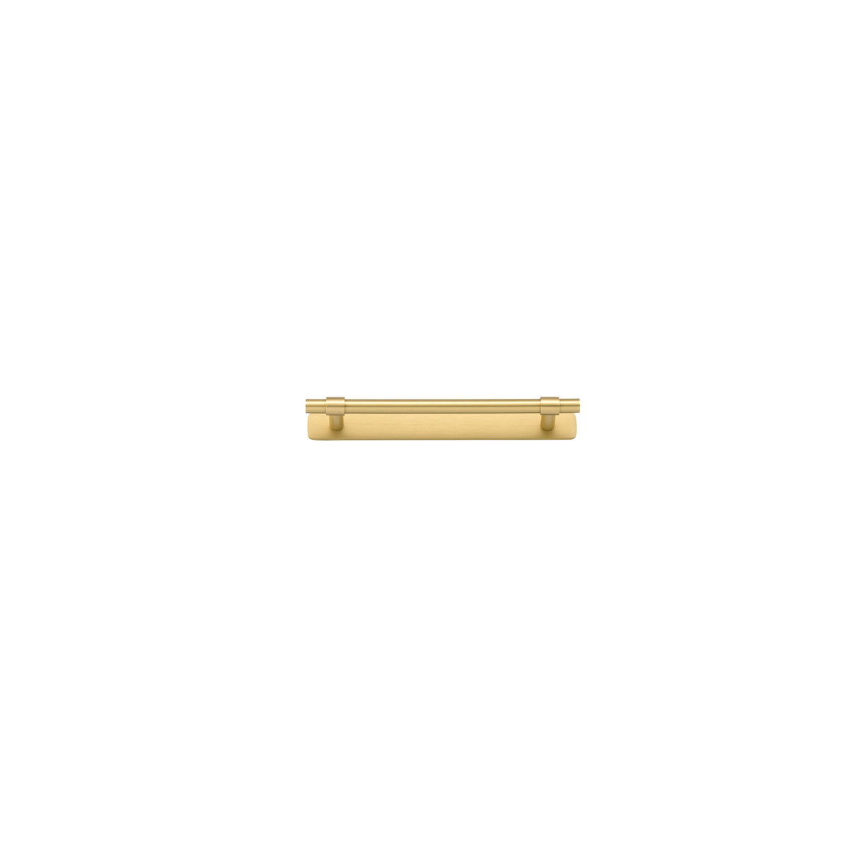 Iver Helsinki cabinet pull with backplate, modern black metal hardware for kitchen or bathroom cabinets.