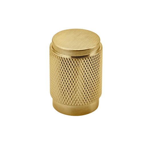 Cupboard Knob Brunswick Knurled Brushed Gold PVD P28xD20mm in Brushed Gold PVD