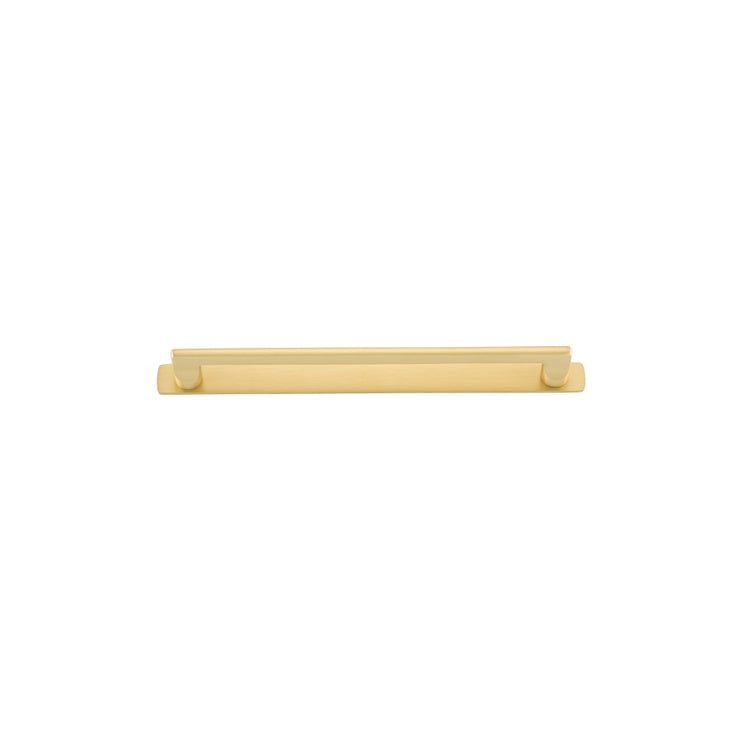 Cabinet Pull Baltimore Brushed Gold PVD With Backplate L301xW24xP39mm CTC256mm in Brushed Gold PVD
