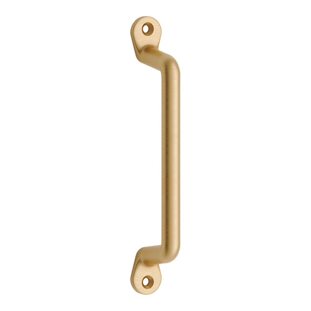 Pull Farmhouse Unlacquered Satin Brass L141xW9.5xP31.5mm CTC128mm in Unlacquered Satin Brass