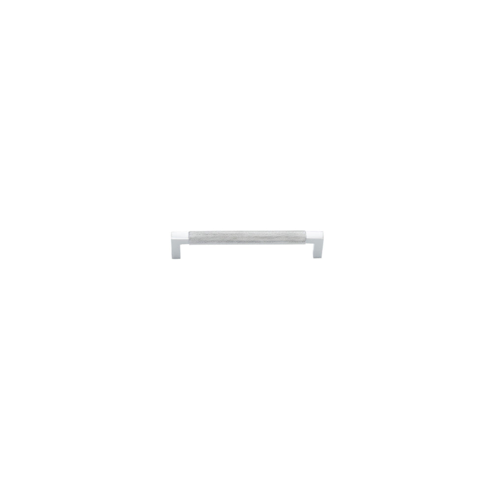 Iver Brunswick Cabinet Pull handle in brushed nickel finish, showcasing sleek metal design on a modern cabinet.