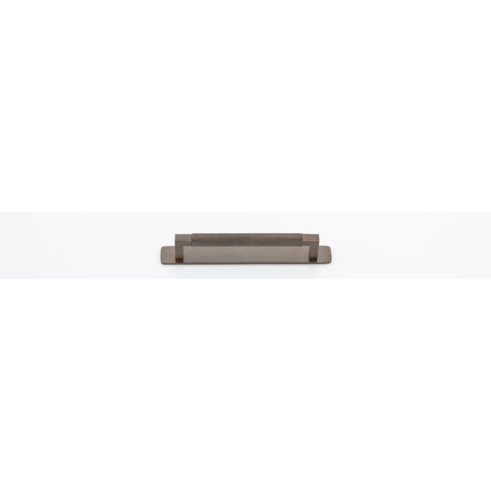 Cabinet Pull Brunswick Knurled Signature Brass L170xW15xP40 CTC160mm with Backplate in Signature Brass