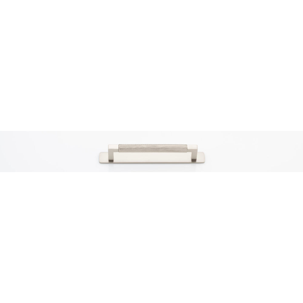 Cabinet Pull Brunswick Knurled Satin Nickel L170xW15xP40 CTC160mm with Backplate in Satin Nickel