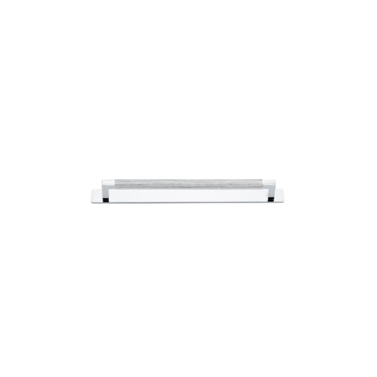 Cabinet Pull Brunswick Knurled Polished Chrome L266xW15xP40 CTC256mm with Backplate in Polished Chrome