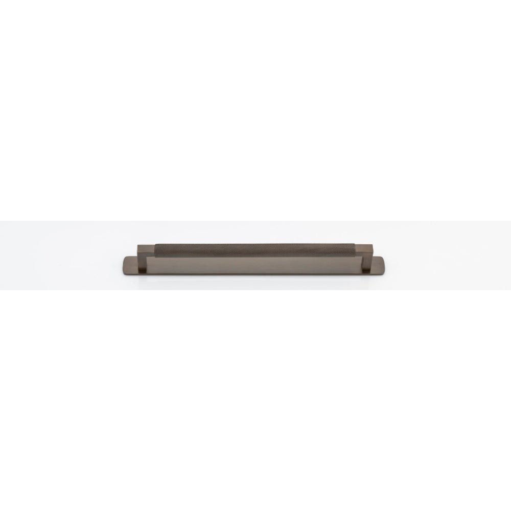Cabinet Pull Brunswick Knurled Signature Brass L266xW15xP40 CTC256mm with Backplate in Signature Brass