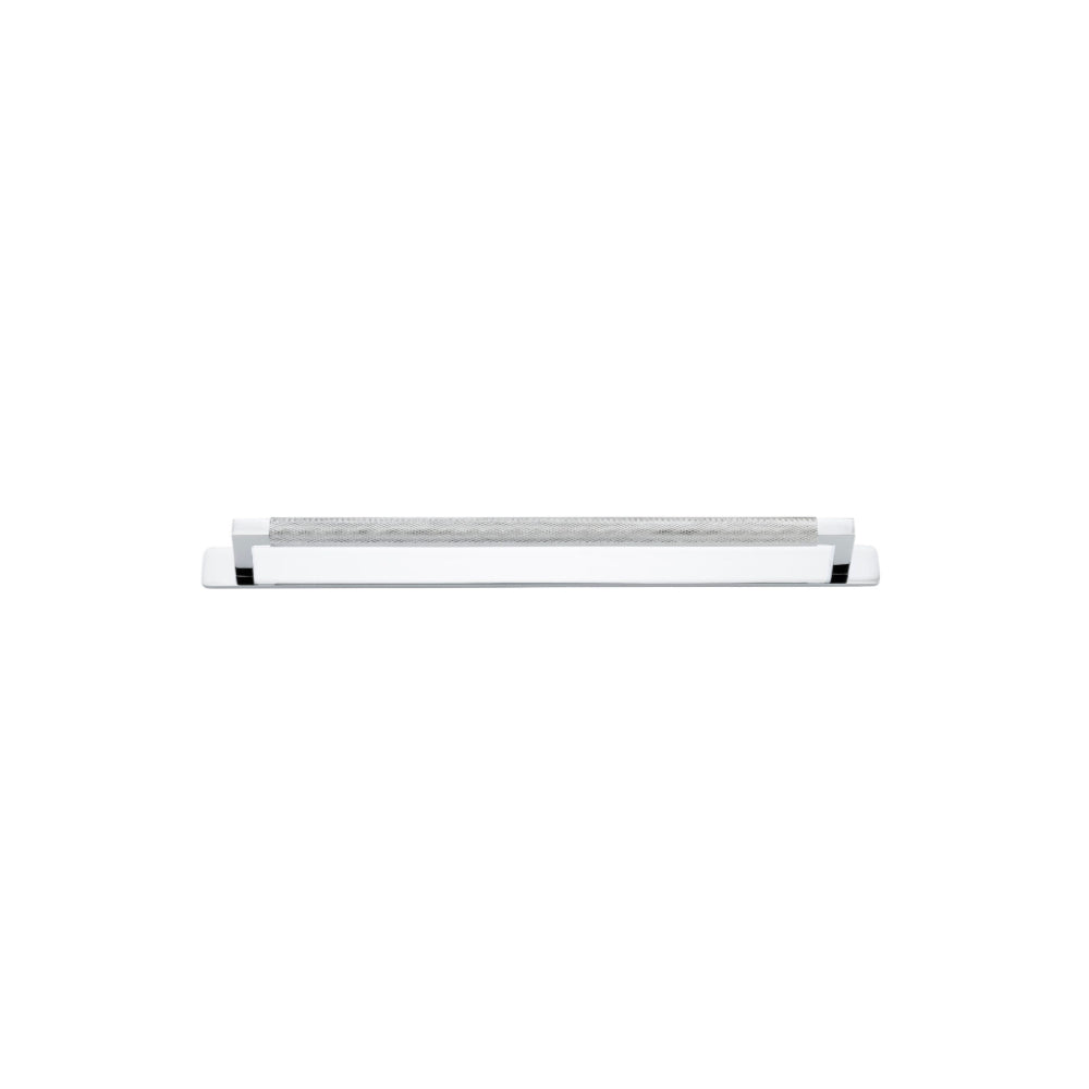 Cabinet Pull Brunswick Knurled Polished Chrome L330xW15xP40 CTC320mm with Backplate in Polished Chrome