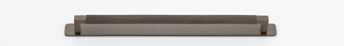 Cabinet Pull Brunswick Knurled Signature Brass L330xW15xP40 CTC320mm with Backplate in Signature Brass