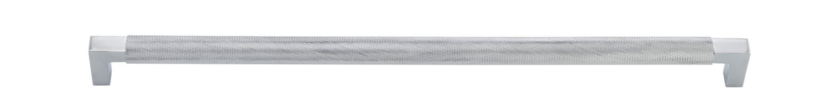 Cabinet Pull Brunswick Knurled Polished Chrome L463xW19xP44 CTC450mm in Polished Chrome