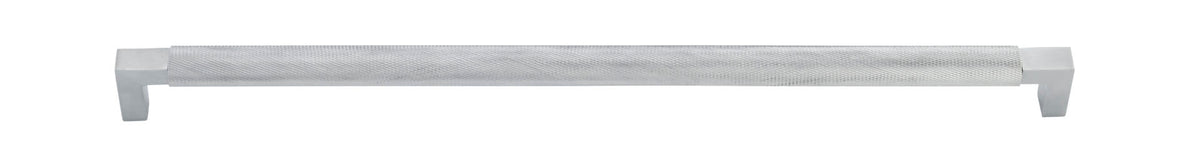 Cabinet Pull Brunswick Knurled Brushed Chrome L463xW19xP44 CTC450mm in Brushed Chrome